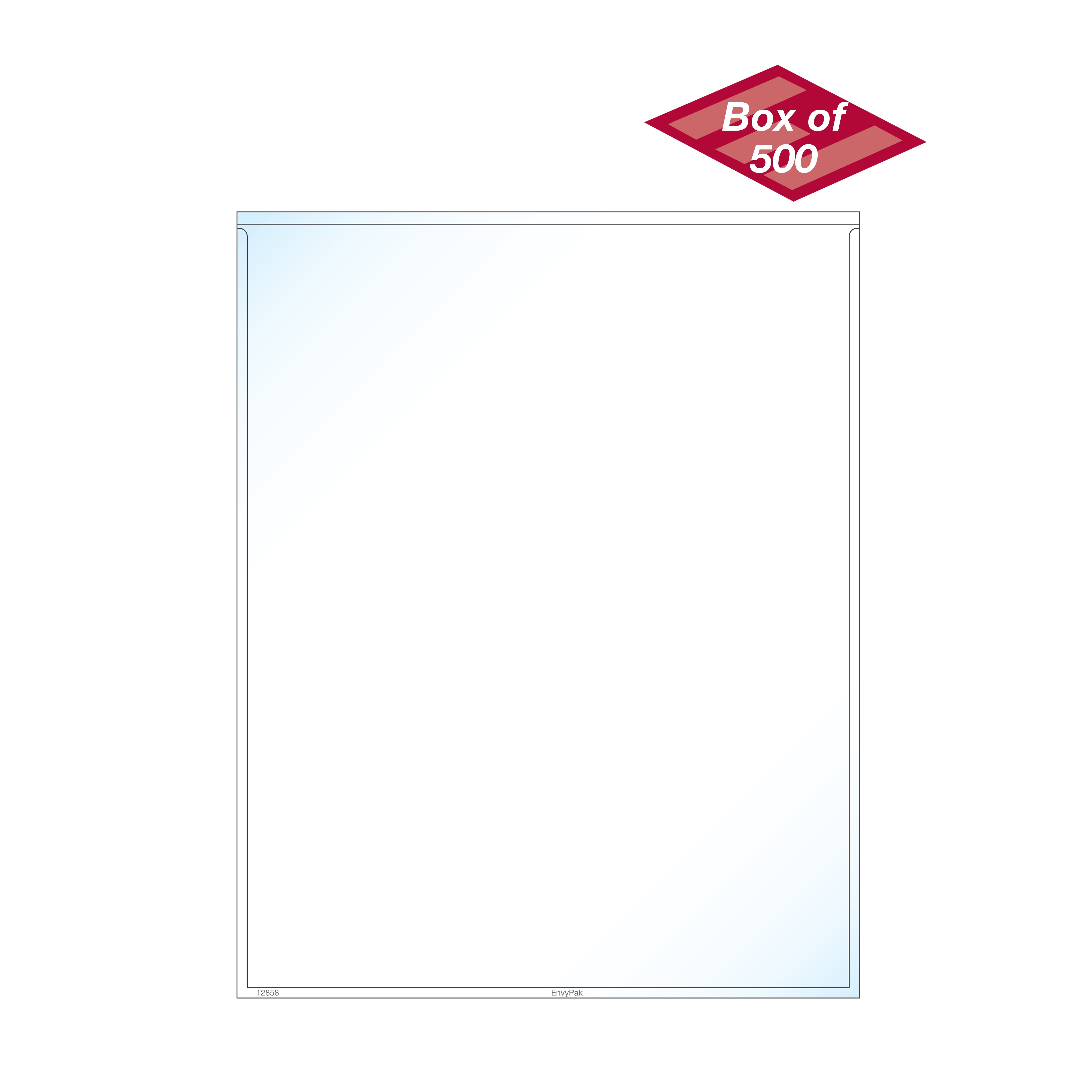 Adhesive Full Page Pocket, 8.5 x 11 inch - Pack of 50 - Made in USA