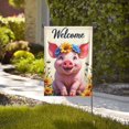 thumbnail image 3 of Spring Summer Pig Garden Flag 12x18 Inch Double SidedWelcome Floral Piglet Yard FlagCute Pig With Flower Outdoor Decoration, 3 of 8