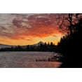 thumbnail image 2 of Terrill, Steve 14x11 Black Ornate Wood Framed with Double Matting Museum Art Print Titled - USA, Oregon Blue Lake and Mt Hood at sunrise, 2 of 4
