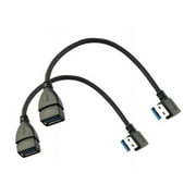 Seadream 2Pack SuperSpeed USB 3.0 Left Angle Male to Female Extension Cable - Left Angle