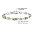 thumbnail image 6 of Gem Stone King 925 Sterling Silver Green Peridot Tennis Bracelet for Women (4.00 Cttw, Gemstone August Birthstone, Oval 6X4MM, 7 inch), 6 of 6