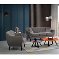 thumbnail image 2 of Topline Home Furnishings 2-piece Set: Sofa & Chair, Charcoal Velvet, 2 of 5