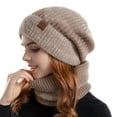 thumbnail image 5 of Skymirror Women Autumn Winter Hat Scarf Set Windproof Cold Prevention Soft Thick Fleece Lined Scarf Beanie Hat, 5 of 8