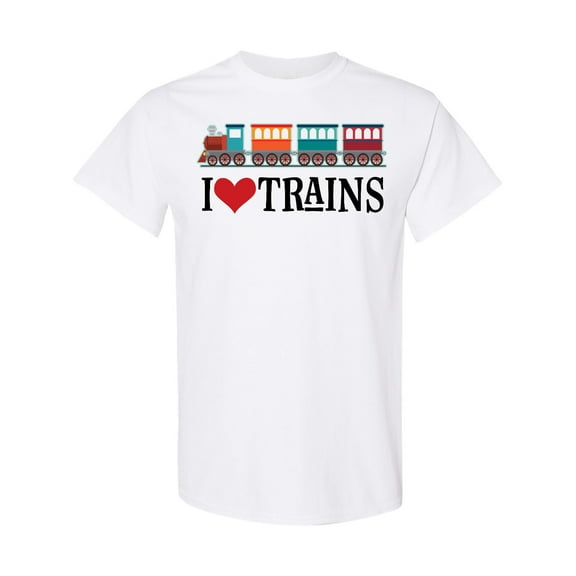 Inktastic I Love Trains T-Shirt