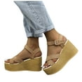 thumbnail image 5 of Mostsola Womens Platform Sandals Wedges Heels Open Toe Summer Slingback Sandals Beach Shoes, 5 of 8