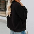 thumbnail image 4 of GrmtClth Womens Fleece Jacket Trendy Zip Up Fuzzy Fleece Bomber Jacket Comfy Soft Long Sleeve Warm Autumn Winter Coats Black L, 4 of 7