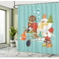 thumbnail image 5 of Ambesonne Christmas Shower Curtain, Snowman Bear Fox Santa, 69"Wx75"L, Pale Teal and Multicolor, 5 of 5