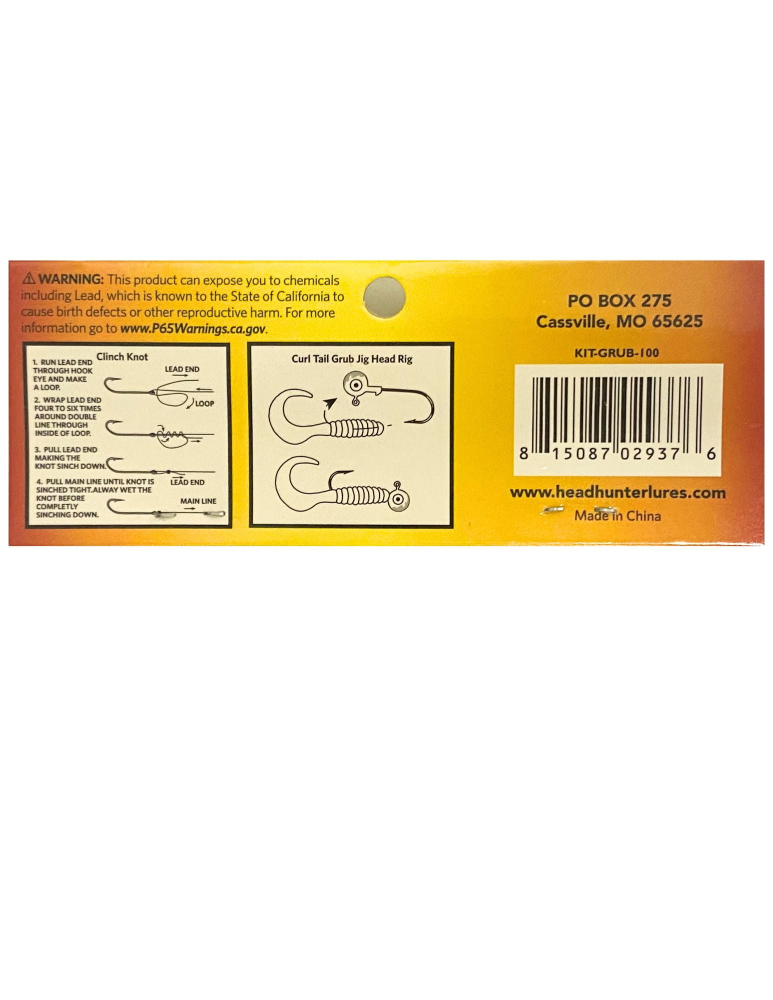 Headhunter Lures Grub Kit, 100 Assorted Grubs and Heads