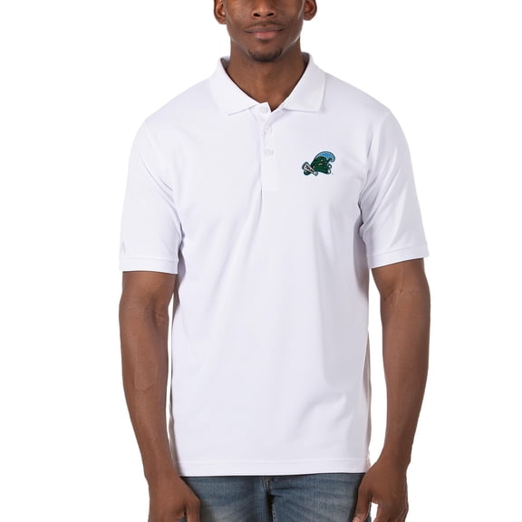 Men's Antigua White Tulane Green Wave Legacy Pique Polo