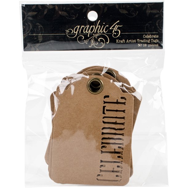 Staples ATC DieCut Cardstock Tags, 2.5" x 3.5", 10pk, Celebrate, Kraft