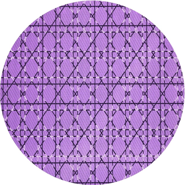 Ahgly Company Machine Washable Indoor Square Transitional Violet Purple Area Rugs, 3' Square