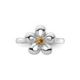 thumbnail image 3 of 1/10 Carat (Ctw) Citrine Flower Ring in Sterling Silver, 3 of 6