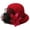 Wine, variant on MEICHEN Vintage Wool Cloche Hat for Women Fashion Winter Floral Round Bucket Hat Womens Solid Color Bowler Hat