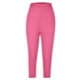 thumbnail image 3 of vigerkar Capri Leggings for Women Lace Trim Yoga Pants High Waisted Tummy Control Cropped Leggings Workout Compression Pant Red, M, 3 of 6