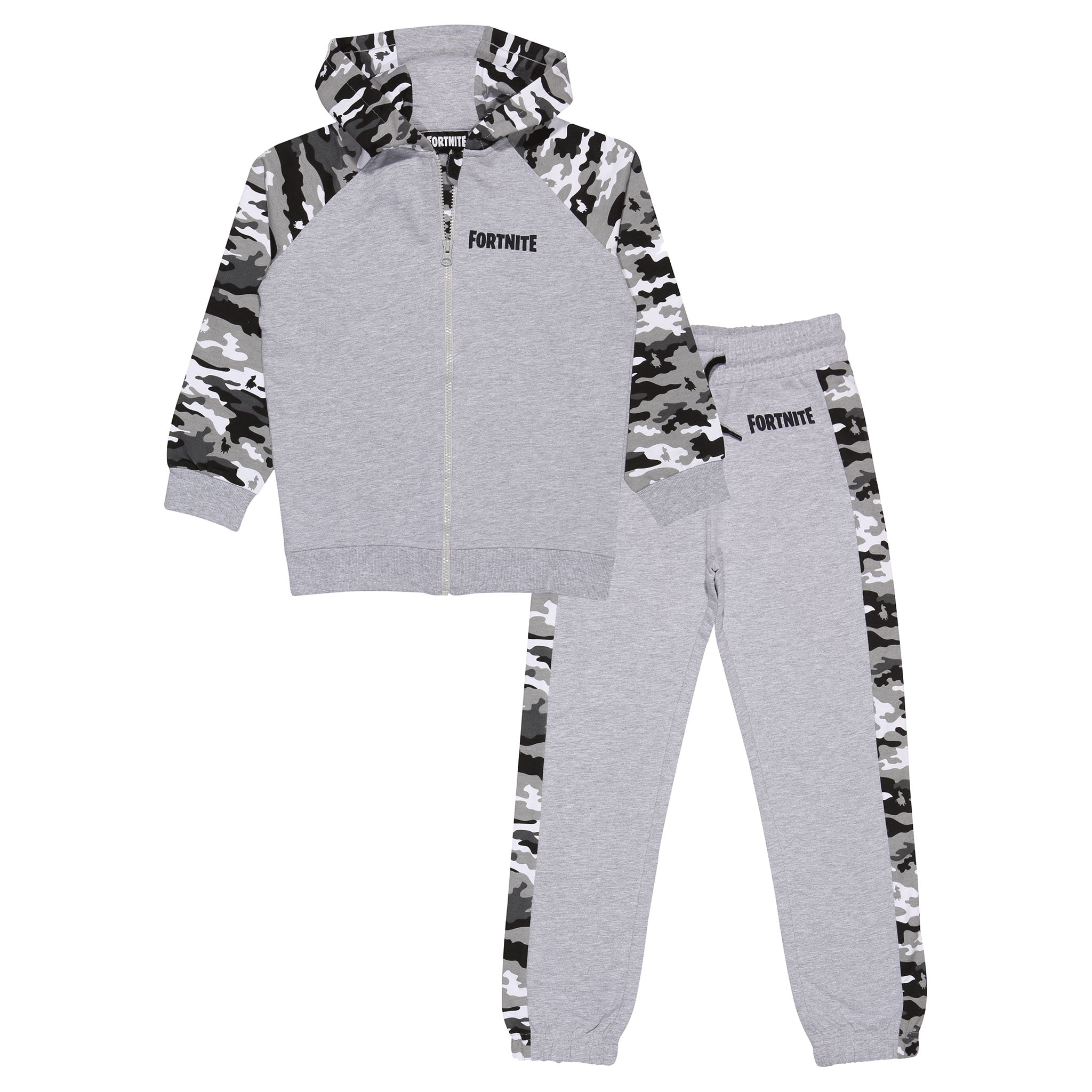 Official Merchandise Tracksuit Gift Idea for Boys Fortnite Camo Emotes Boys Hoodie and Joggers Set 
