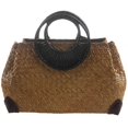 thumbnail image 1 of Women Straw Bags Female Bamboo Bag Travel Knitted Totes Bags, 1 of 5