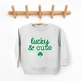 thumbnail image 2 of Bump and Beyond Designs Lucky and Cute, Toddler St. Patrick's Day Sweatshirt (Natural 3T), 2 of 5