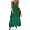 thumbnail image 1 of Vestido retro de lunares y rayas, vestido largo de club en blanco y negro, estilo callejero, vestidos largos bohemios para playa, ropa de primavera con cuello en V y talla grande, 1 of 7