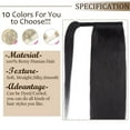 thumbnail image 4 of SEGO Clip in Hair Extensions 100% Remy Human Hair Wrap Around Ponytail Extension Thick Long Straight Black Hairpiece with Comb Magic Paste Pony Tail, 4 of 8
