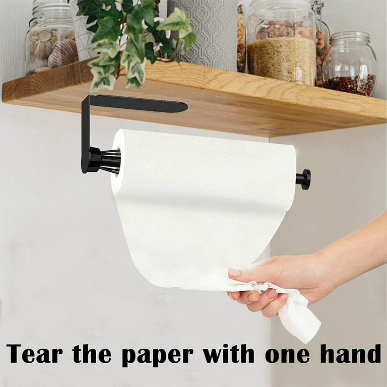 Paper Towel Holder under Cabinet with Special Ratchet System, Adhesive Paper  Tow