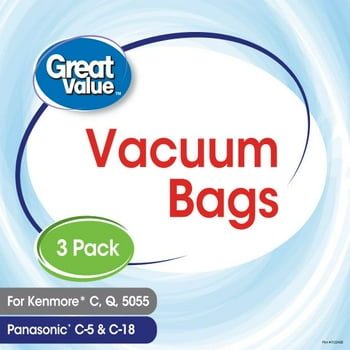 Great Value Kenmore C Vacuum Bag for Upright Vacuums, 3-Pack, 2337
