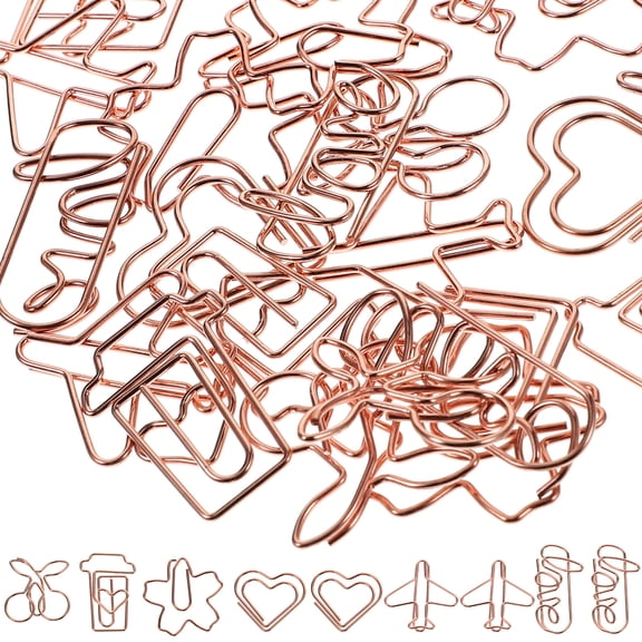FRCOLOR  30 Pcs Paper Clip Clipboard Pen Clips Clipboards Binder Office Rose Gold
