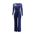 thumbnail image 6 of hotojiny Womens Jumpsuits V Neck Long Sleeve Romper with Ribbon Wide Leg Elegant Party Clubwear Playsuit, 6 of 6