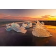 thumbnail image 2 of Steve Mohlenkamp 24x17 Black Ornate Wood Framed with Double Matting Museum Art Print Titled - Diamond Beach on the southeast coast of Iceland, 2 of 4