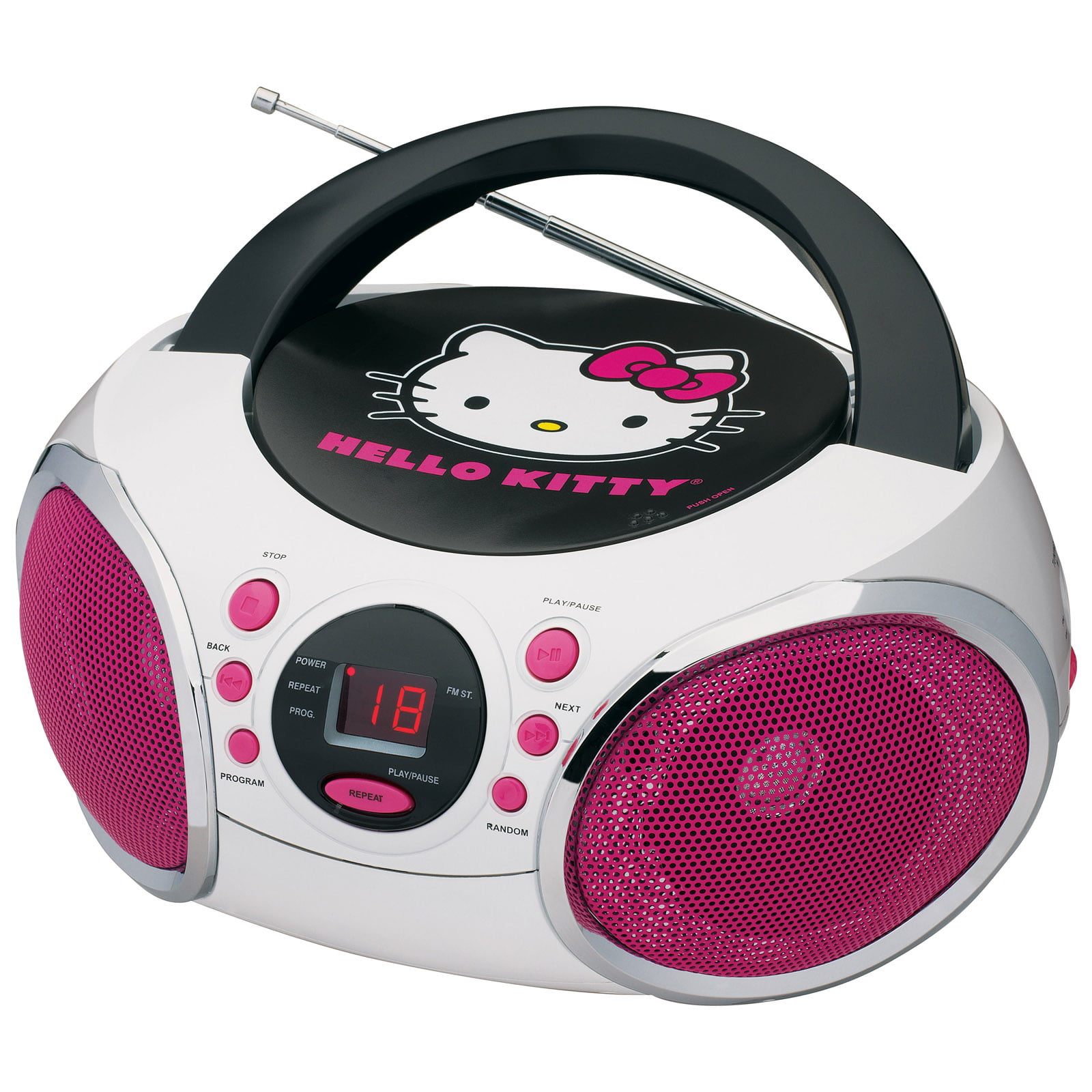 apaciguar Moderar La oficina Hello Kitty Portable Stereo CD Boombox with AM/FM Radio Speaker -  Walmart.com