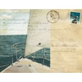 thumbnail image 2 of Bryant, Susan 32x26 Gold Ornate Wood Framed with Double Matting Museum Art Print Titled - Voyage Postcard I, 2 of 4
