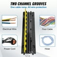 thumbnail image 3 of Rampa Protectora de Cable VEVOR 5 uds 2 Canales 22000lbs Carga TPU Amarillo y Negro, 3 of 9
