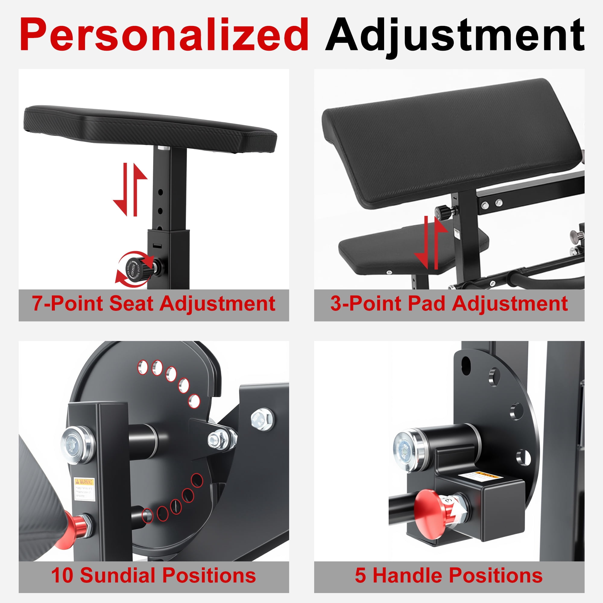Hlivelood Bicep Tricep Curl Machine, 350LBS Plate Loaded Bicep Curls and Tricep Extension Machine w/ Smooth Cable Pulley System, Adjustable Preacher Curl Bench for Home Gym, Fits 1" & 2" Plates