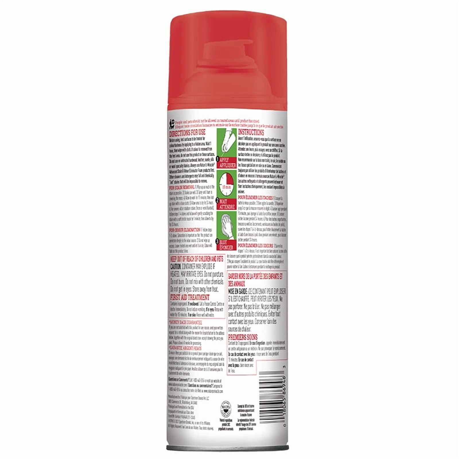Nature’s Miracle Advanced Stain and Odor Eliminator Dog, 17.5 Ounces, Foam Aerosol, Fresh Scent, Severe Mess Enzymatic Formula For Tough Pet Messes