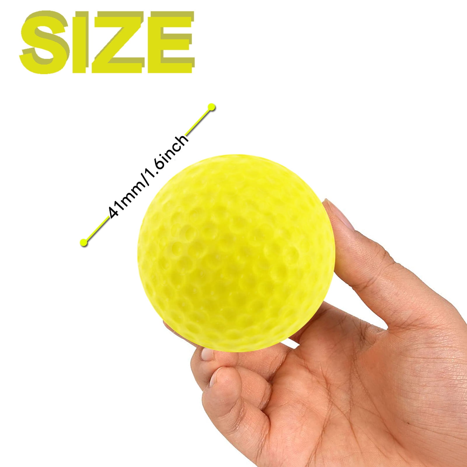 FINGER TEN Golf Practice Balls with Bucket Value 50 Pack, Soft Foam with Limited Flight for Safe Practice