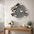 thumbnail image 3 of Aria Home Butterfly Garden Metal Wall Art Round Iron Sculpture Multi Tone Wall Decor Set, 3 of 7