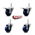 thumbnail image 2 of 3 Inch Solid Poly Swivel 3/4 Inch Threaded Stem Caster Set 2 Total Lock Brakes, 2 of 2