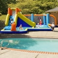 thumbnail image 3 of Gymax Giant Soccer-Themed Inflatable Water Slide Bouncer Splash Pool With 750W Blower, 3 of 9
