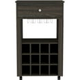 thumbnail image 2 of Miekor Furniture Memphis Bar Cart, Twelve Built-in Wine Rack, Four Legs, One Open Shelf -Espresso 46431, 2 of 7