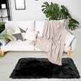 thumbnail image 6 of REGALWOVEN Faux Fur Area Rug Shaggy Floor Mat, Black 2x3 Feet Rectangle, 6 of 8