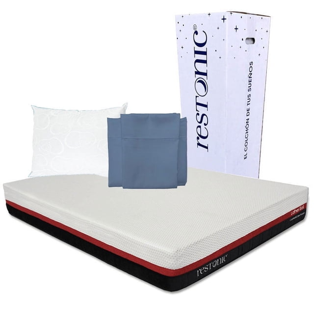 Colchón en caja Individual Lather + Sábanas + Almohada Osos Restonic Lather