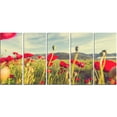 thumbnail image 2 of Wild Red Poppy Flowers in Field - Large Flower Canvas Art Print, 2 of 3
