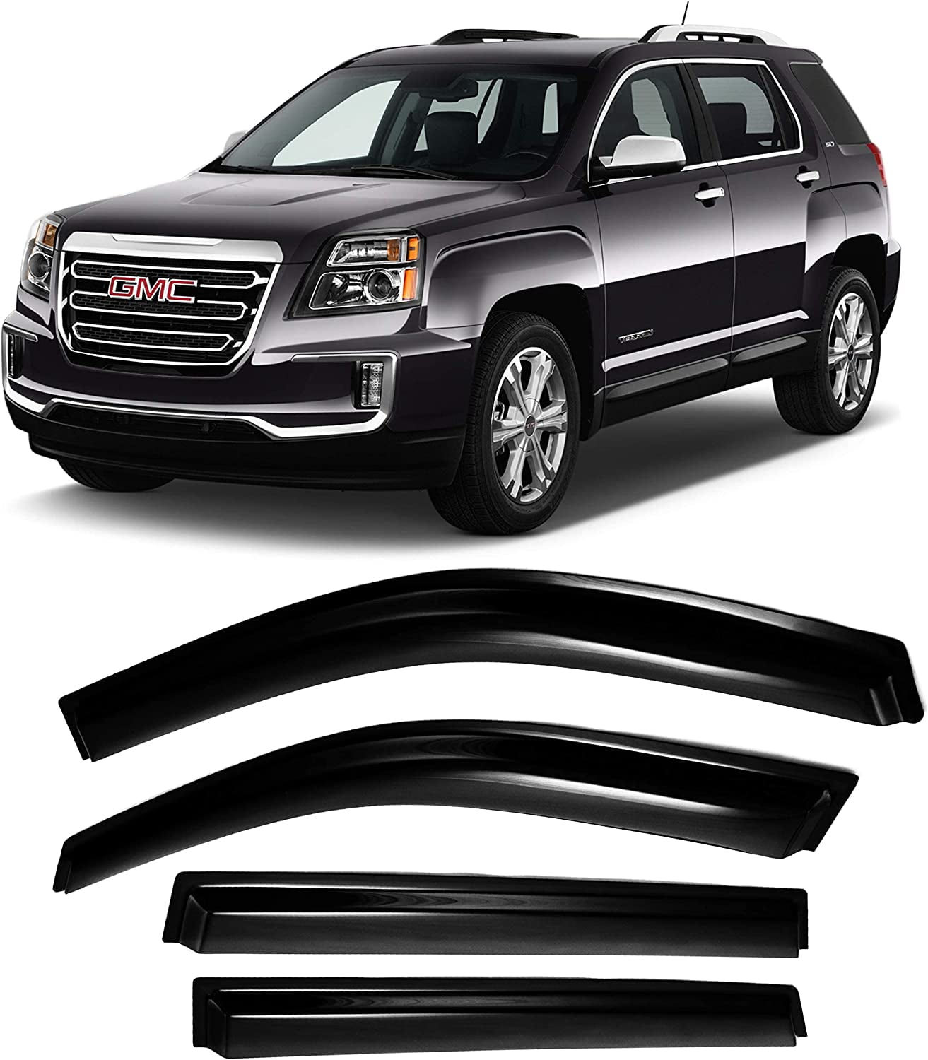 For GMC Terrain 201017 Window Rain Deflector Tape On