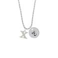 thumbnail image 2 of Delight Jewelry Silvertone Large Initial - X - Silvertone Script Initial Disc - E - Charm Necklace, 20"+3", 2 of 4