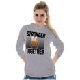 thumbnail image 4 of Stronger Together Peace Sign Equality Plus Size Long Sleeve Graphic Tee Shirt Brisco Brands 2X, 4 of 5