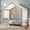 Gray, variant on HICOMILA Twin House Bed Frame with Canopy and Guardrails