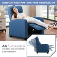 thumbnail image 6 of FDW Recliner Chair with Fabric Padded Seat Backrest，Blue, 6 of 7