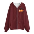 thumbnail image 7 of Halloween Jackets for Women Cute Pumpkin Printed Full Zipper Drawstring Hooded Fashion Spooky Festival Jacket with Pockets Wine XXL, 7 of 7