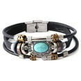 thumbnail image 1 of Guardurnaity Pulseras de cuentas multicapa de moda para regalos unisex de de cuentas multicapa de cuero de estilo único Ropa, zapatos y accesorios Miscelánea Negro, 1 of 6