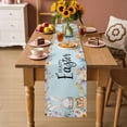 thumbnail image 3 of Table Runner - 72 Inch Long, Easter Kitchen Dining Table Runner Dresser Scarves, Spring Watercolor Bunny Carrots Eggs Flowers Blue Farmhouse Decor for Coffee Tables Wedding Party Banquet, 3 of 8