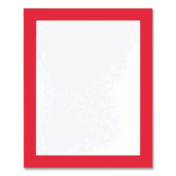 Deflecto 68886R Self Adhesive Sign Holders with 11 in. x 17 in. Insert - Clear with Red Border (2/Pack)